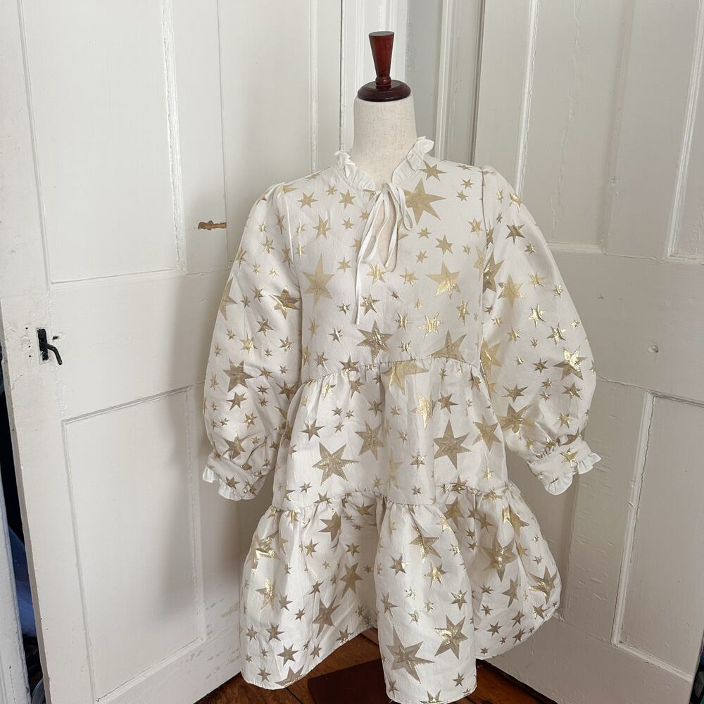 Sister Jane Star Print Mock Neck Dress Size Small